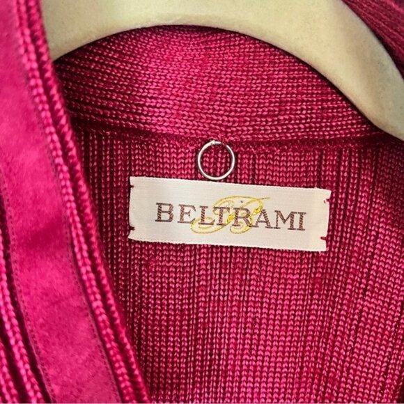 Vintage Beltrami virgin wool silk 3D button ribbed jacket Sz M - Picture 6 of 10